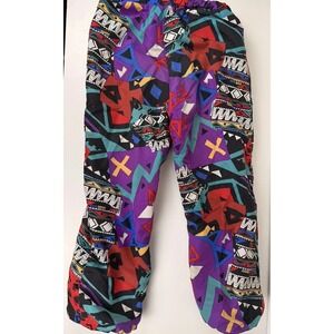 Obermeyer Ski Snow Pants Preschool Colorful All Over Print 28"‎ Long Drawstring